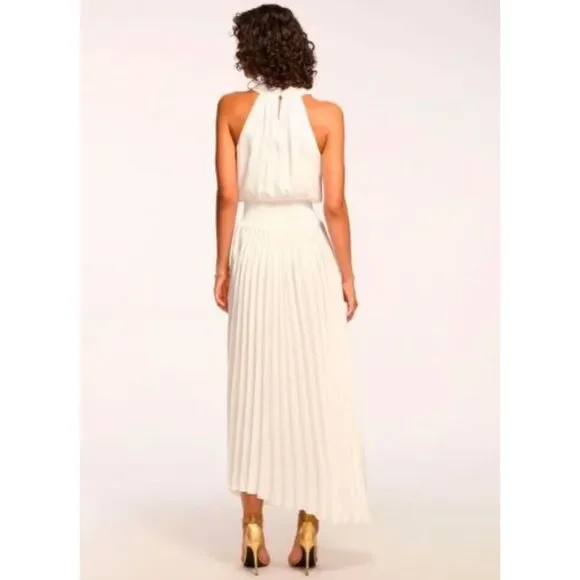 Ramy Brook Women's Arina Sleeveless Pleated Maxi Dress White Sz 0  4 NWT 645 - Picture 2 of 4